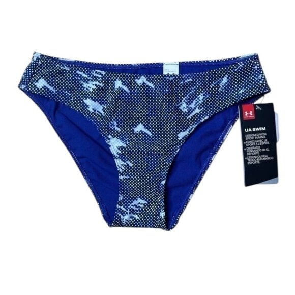 Under Armour Women’s Swim Bottoms Size Small | Blue Camo Bikini Brief NWT - Picture 1 of 4